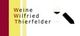 Logo mit Text "Weine Wilfried Thierfelder" und einem stilisierten Weinglas und Flasche.