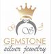 Logo of Gemstone Silver Jewelry with a gold crown and initials "G" and "J."