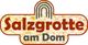 Logo mit der Aufschrift "Salzgrotte am Dom" auf orangefarbenem Hintergrund.