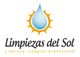 Logotipo de Limpiezas del Sol: gota de agua con un sol detrás, texto abajo.