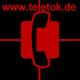 Rotes Telefon-Symbol auf schwarzem Hintergrund mit dem Text "www.teletok.de" darüber.