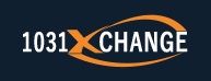 Logo with "1031 XCHANGE" text and an orange swoosh on a dark blue background.