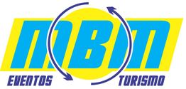 Logotipo: MBM em azul com fundo amarelo, setas circulares. Texto: Eventos e Turismo.