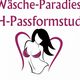 Logo mit Schriftzug "Wäsche-Paradies BH-Passformstudio" und einer stilisierten Frauensilhouette.
