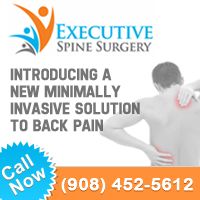 Exec. Spine Surgery ad: Minimally invasive back pain solution. Call Now: (908) 452-5612.