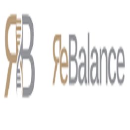 ReBalance logo featuring stylized "RB" and "reBalance" text in brown and gray.