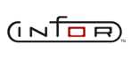 Logo mit dem Text "Infor", wobei das "o" rot umrahmt ist.