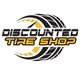 Logo of Discounted Tire Shop with a tire graphic and yellow accents.