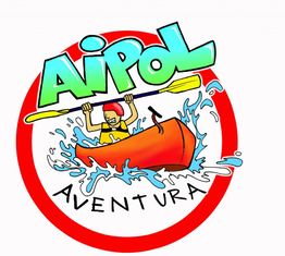 Logo de Aipol Aventura con persona remando en kayak y olas azules alrededor.