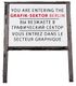 Schild mit Text: "You are entering the Grafik-Sektor Berlin" in vier Sprachen.
