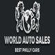 World Auto Sales logo with two lions and a globe, text: "Best Philly Cars."