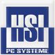Logo mit weißem "HSI" auf blauem Hintergrund, darunter "PC Systeme" in weißen Buchstaben.