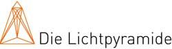 Logo mit oranger Pyramide und Text "Die Lichtpyramide", moderne und minimalistische Gestaltung.