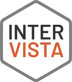 Logo mit hexagonaler Umrandung, Text "INTER" in Schwarz und "VISTA" in Orange.