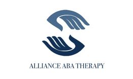 Logo of Alliance ABA Therapy with four blue hands forming a circle above the text.