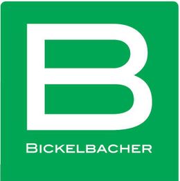 Grünes Logo mit großem weißen Buchstaben „B“ und darunter der Text „Bickelbacher“.