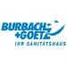 Blauber Logo mit Schriftzug "Burbach+Goetz Ihr Sanitätshaus" und stilisiertem Lächeln.
