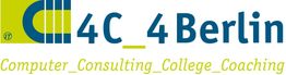 Logo der Firma "4C_4Berlin" mit den Worten: Computer, Consulting, College, Coaching.