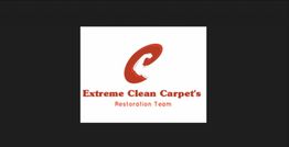 Logo for Extreme Clean Carpet's Restoration Team with a red swoosh graphic.
