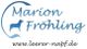 Logo mit Hundesilhouette, Text "Marion Fröhling", Website "www.leerer-napf.de".