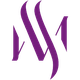 Logo con lettere stilizzate "MS" in viola su sfondo bianco.