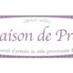 Banner viola con testo "Maison de Provence", arredi in stile provenzale e country.