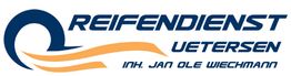Logo von Reifendienst Uetersen mit stilisiertem Reifen und Namen "Inh. Jan Ole Wiechmann".