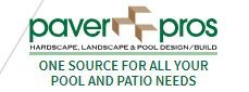 Logo for Paver Pros: "One source for all your pool and patio needs."