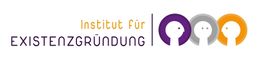 Logo des Instituts für Existenzgründung mit stilisierten Köpfen in Lila, Grau und Orange.
