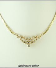 Collier Gold 585 0,79 ct. Brillanten Goldcollier Halskette