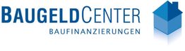 Logo von "Baugeld Center Baufinanzierungen" mit einem blauen Haus-Symbol.