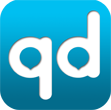 Logo mit den Buchstaben "qd" in weiß auf blauem Hintergrund.