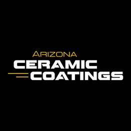 "Logo: Arizona Ceramic Coatings in bold white and yellow text on a black background."