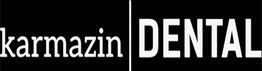 "Karmazin Dental logo in white text on a black background."