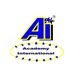 Logo di "Academy International" con lettere Ai in blu e giallo, circondate da stelle.