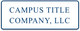 "CAMPUS TITLE COMPANY, LLC" text on a white rectangle with a blue border.