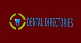 Logo with a tooth inside a circle and the text "Dental Directories" on a red background.