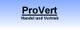 Blau-weißer Hintergrund mit schwarzem Text: "ProVert" und darunter "Handel und Vertrieb".