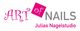 Logo von "Art of Nails" mit dem Schriftzug "Julias Nagelstudio" in pink und grau.