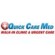 Quick Care Med logo with "Walk-In Clinic & Urgent Care" in red and blue text.