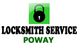 Green padlock logo with text "Locksmith Service Poway" in black and green.