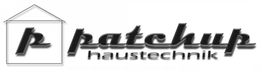 Logo von "patchup haustechnik" mit stilisiertem Haus.
