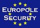 "Text 'EUROPOLE SECURITY' vor EU-Sterne-Kreis auf blauem Hintergrund."