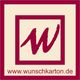 Logo mit einem stilisierten roten "W" und der Website www.wunschkarton.de unten.