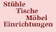 Textbild mit den Wörtern: Stühle, Tische, Möbel, Einrichtungen.