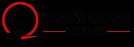 Logo: Red circle with tree and chainsaw, text "Black Creek Tree Co" in black and red.