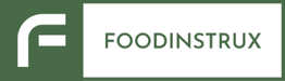 Logo med teksten "FOODINSTRUX" på grøn baggrund til venstre.