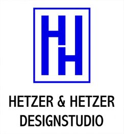 Blaues Logo mit den Buchstaben "H" und Text "Hetzer & Hetzer Designstudio".