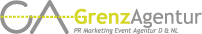 Logo der GrenzAgentur mit Schriftzug: "PR Marketing Event Agentur D & NL".