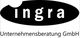 Logo mit Text: "ingra Unternehmensberatung GmbH" in Schwarz-Weiß.